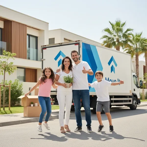 משפחה מרוצה לאחר הובלה